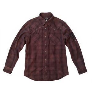 Men's AFFLICTION Embroidered Plaid Long Sleeve Button Up Shirt